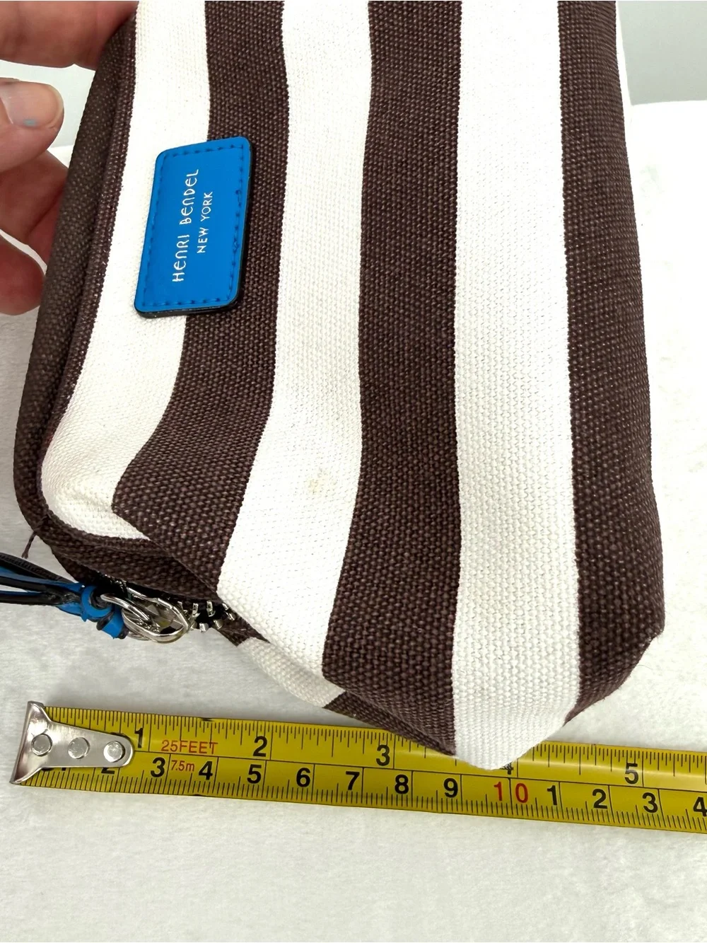 Henri Bendel Striped Canvas Signature Striped Cosmetic Case Dopp Kit
